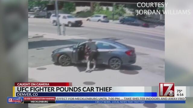 Thief tries stealing UFC fighter's car, quickly learns he made a big mistake