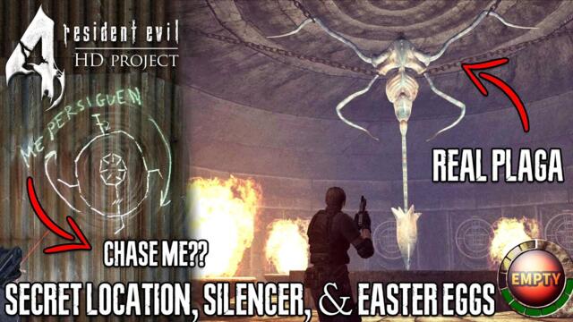 RESIDENT EVIL 4 HD Project - Secret Location, Silencer, & Easter Eggs Details (4K 60FPS)