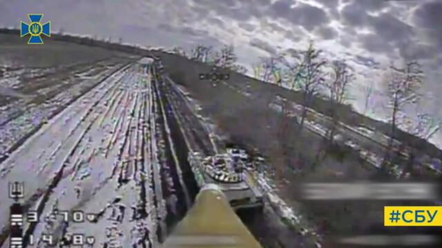 Ukrainian ‘kamikaze drone’ targets Russian tank trying to ‘escape’ in Kharkiv Oblast