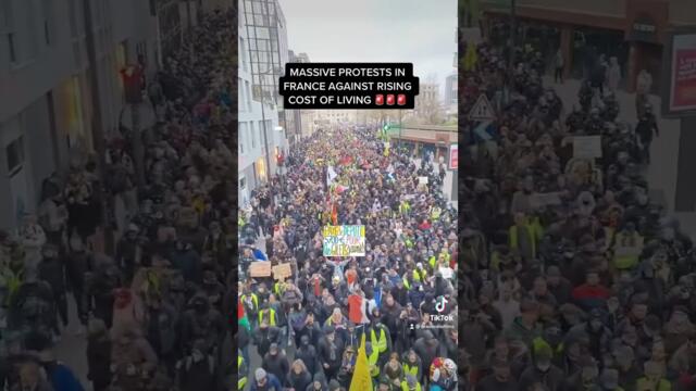 Масови протести във Франция срещу реформите на Макрон Ротшилдски-16.03.23