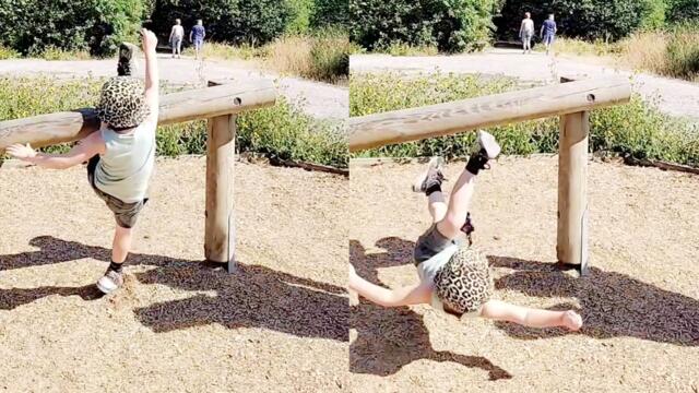 Rochester mom shares zany clip of her 'ninja' son taking an unfortunate fall