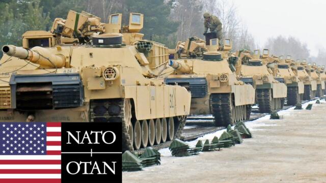 Армия на САЩ, НАТО. Огромен брой танкове M1A2 Abrams пристигнаха в Източна Европа (Латвия)