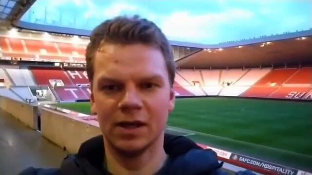 Joe Nicholson reacts after Sunderland's 1-1 draw against Luton Town