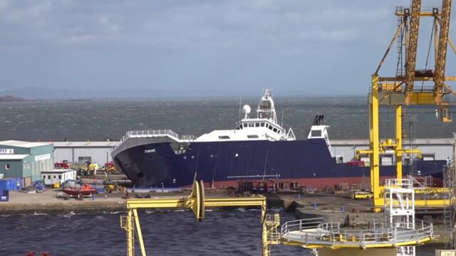 Watch: Microsoft co-founder’s 3400-tonne ship partially topples in dry Leith dock
