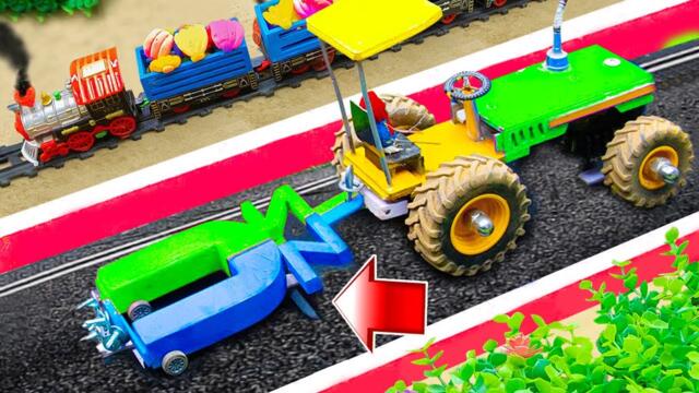 Diy tractor making mini concrete bridge #2 | Diy tractor trolley full of Parle-G loading |@PizcoTV