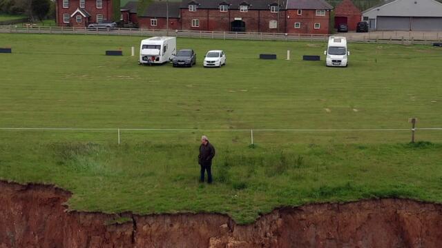 Drone footage shows dramatic coastal erosion between Withernsea and Hollym