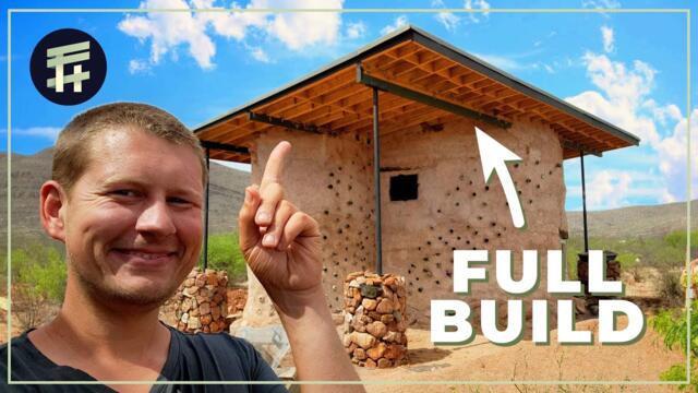 🔨😍🏠 Installing the ROOF on our Earthbag Hyperadobe Tiny Home! Documentary Timelapse Pt 2 2023-05-28 15:16