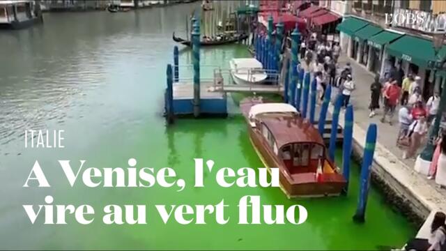 A Venise, l'eau du Grand Canal est devenue vert fluo