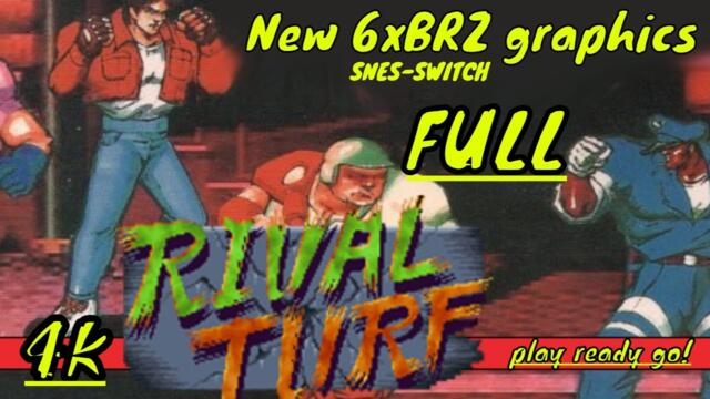 4K 6xBRZ NEW graphics Super Nintendo 16BIT - Rival Turf - 100x100 FULL