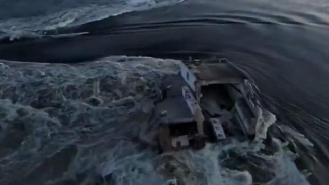 Water surges through destroyed dam in Ukraine as Zelensky blames Russian strike