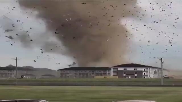 Video captures the terrifying moment tornado ripped through an Indiana town