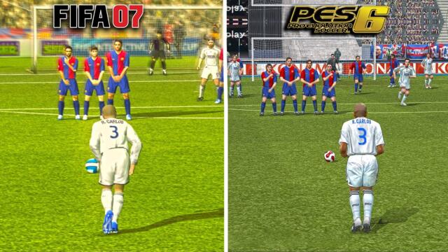 Free Kicks FIFA 07 vs PES 6 (PS2) | Beckham, Ronaldinho, Roberto Carlos ,etc