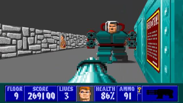 Defeating final boss of E3 in Wolfenstein 3D