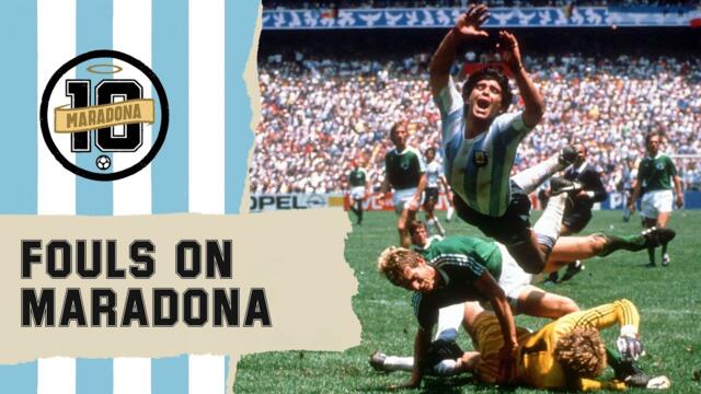 Crazy Fouls On Diego Maradona | FIFA World Cup