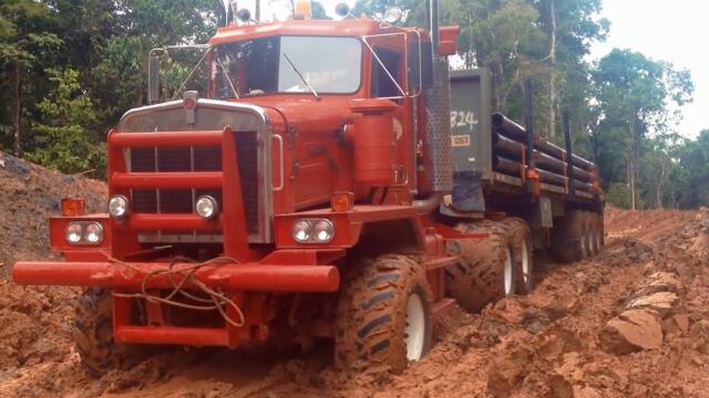 Drive this off-road and don't get stuck.  All-wheel drive trucks KENWORTH, URAL, STAR, GAZ off-road