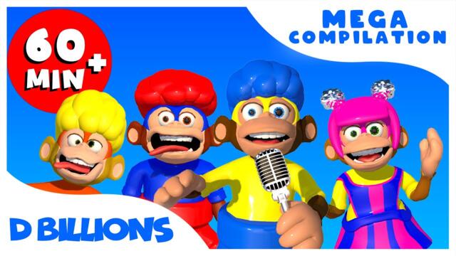 Monkey Puzzle! Cha-Cha, Chicky, Lya-Lya & Boom-Boom Dance | Mega Compilation | D Billions Kids Songs