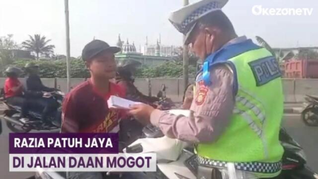 Razia Patuh Jaya Digelar di Jalan Daan Mogot, Pemotor Kabur Lawan Arah