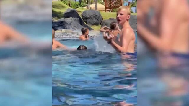 Video: Group of kids "save" Shaq from "drowning"