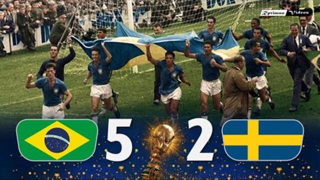 Brasil 5 x 2 Sweden ● 1958 World Cup Final Extended Goals & Highlights HD