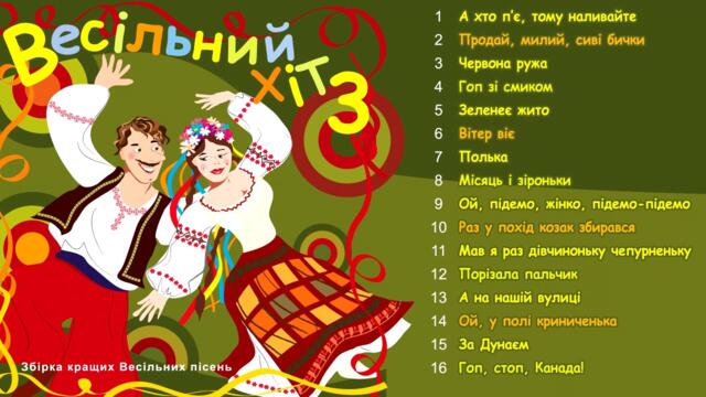 Весільний Хіт 3.Кращі українські народні пісні. Веселі пісні