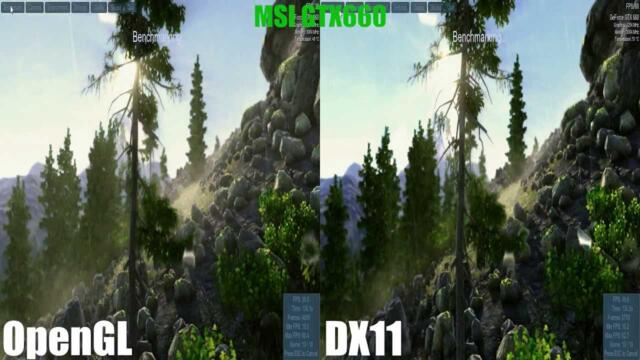OpenGL vs DirectX 11 on Unigine Valley Benchmark 1.0 MSI TF GTX660