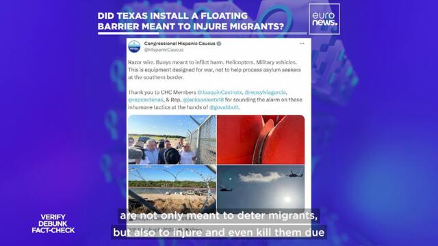 Has Texas installed a floating barrier with chainsaws to injure migrants?