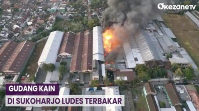 Gudang Kain di Sukoharjo Ludes Terbakar, Tiupan Angin Sulitkan Pemadaman