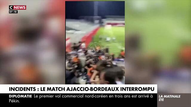Regardez les violents incidents qui se sont déroulés hier soir, dans les tribunes, lors de la rencontre Ac Ajaccio/Bordeaux, provoquant une interrupti