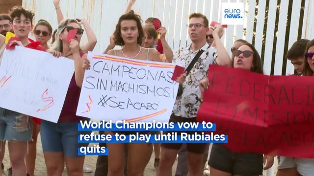 Spanish women's world champion football team vows to strike until Rubiales is removed