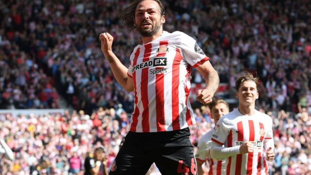 Joe Nicholson reacts after Sunderland's resounding 5-0 win over Southampton
