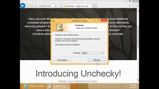 Demonstrating Unchecky