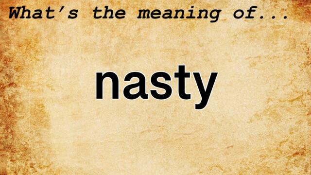 Nasty Meaning : Definition of Nasty