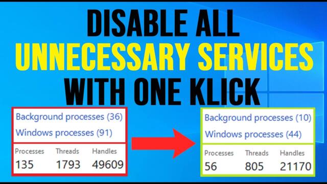 Disable ALL Unnecessary Services WITH ONE KLICK Windows 10/11 | Increase Performance and Privacy