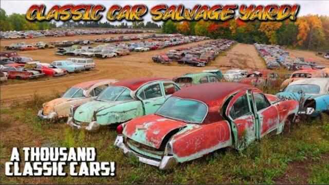 A THOUSAND CLASSIC CARS!!! MASSIVE JUNK YARD!! Classic Car Salvage Yard! Junktown USA! Classic Cars.