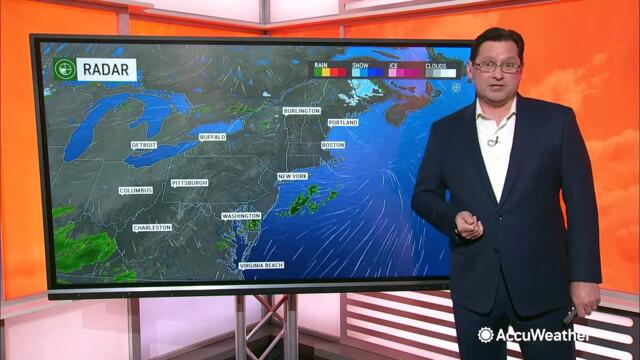 Snow and ice falls from New York to New England