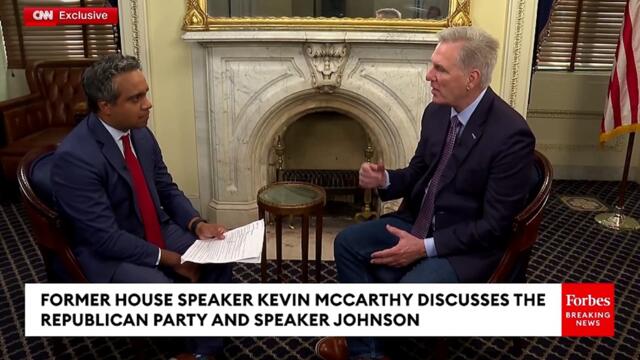 Former Speaker Kevin McCarthy Says Speaker Mike Johnson Will Not Be Pushed Out Of Leadership