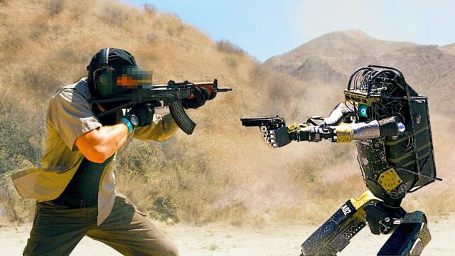 Учат бъдещата армия от роботи (на елита срещу хората) да борави с оръжия...