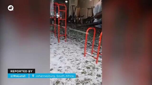 Impressive hailstorm in Johannesburg, South Africa