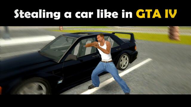 GTA San Andreas Stealing a car like in GTA 4 mod