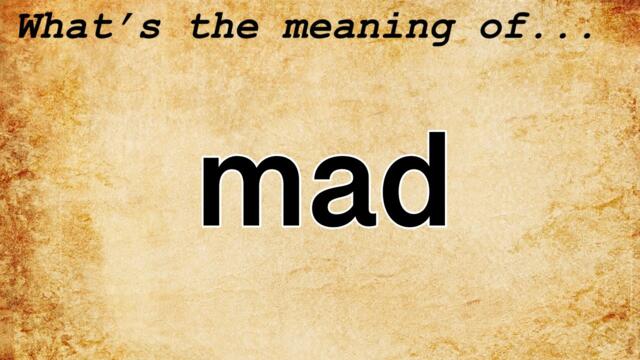 Mad Meaning : Definition of Mad