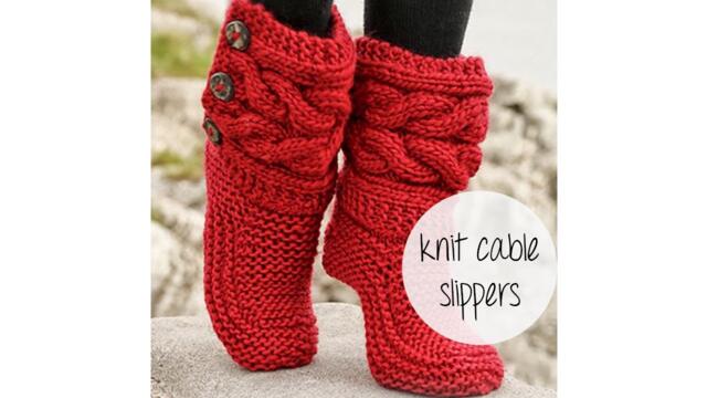 HOW TO KNIT CABLE SLIPPERS