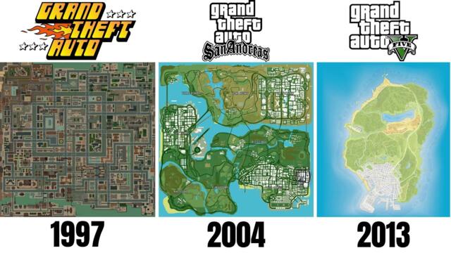 Evolution of GTA MAPS in GTA GAMES (Evolution Of Maps)