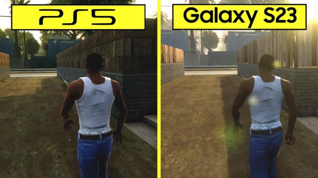 GTA San Andreas The Definitive Edition Samsung  Galaxy S23 vs PS5 Graphics Comparison  Mobile vs PS5
