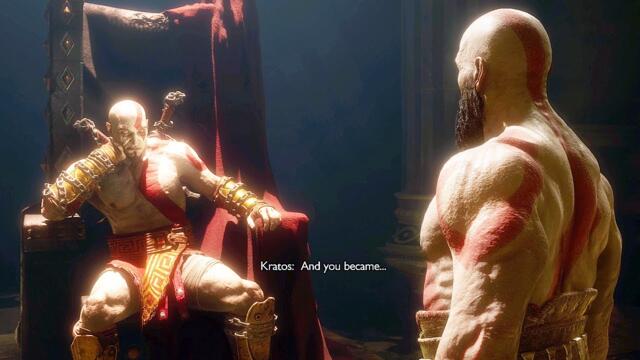 Kratos Meets Young Kratos In Valhalla Scene - God Of War Ragnarok Valhalla DLC