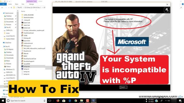 gta 4 Error fix - your system is incompatible with %p -fix a pc gta 4 installation problem