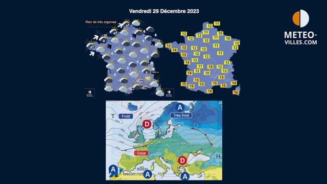 prévisions météo du vendredi 29 décembre 2023