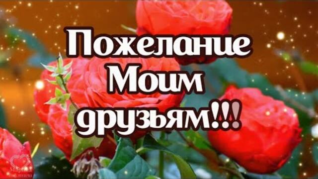 ПОЖЕЛАНИЕ МОИМ ДРУЗЬЯМ!💖 ТРОГАТЕЛЬНЫЕ СЛОВА!💖 С КРАСИВОЙ МУЗЫКОЙ!💖