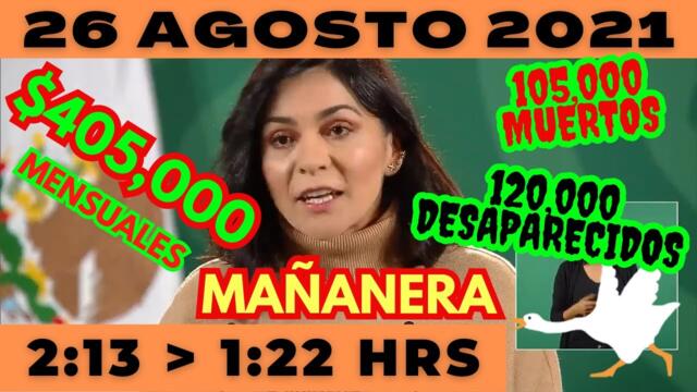 💩🐣 Conferencia de prensa matutina *Jueves 26 de agosto 2021* Presidente AMLO de 2:13 a 1:22.