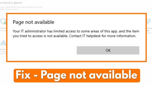 Page not available your IT administrator has limited access to some areas of this app Windows 11/10
