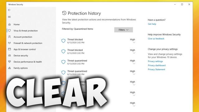 How To Clear Windows Defender History Windows 10 - Delete Windows Security Protection History